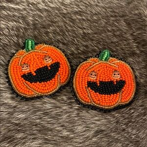 Beaded Pumpkin Earrings